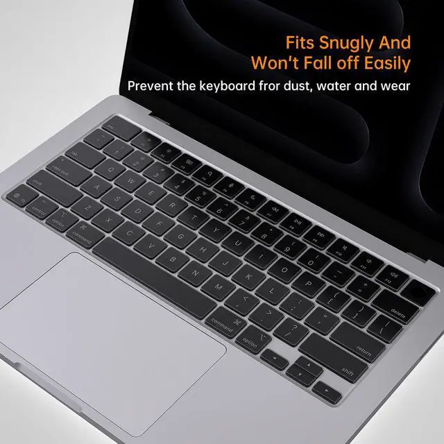Alt view image 6 of 7 - Premium Keyboard Cover Ultra Thin Protector Skin for 2026 MacBook Neo 13" A18 Pro with Touch ID, 2026-2022 MacBook Air 15" 13.6" M5 M4 M3 M2 Chip, 2026-2021 MacBook Pro 14 16 inch M5-M1 Pro/Max, Clear