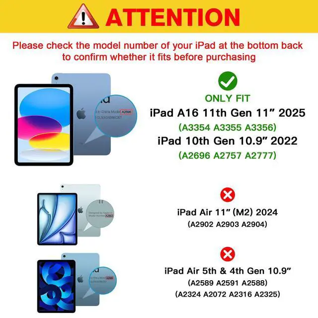Alt view image 2 of 7 - 2 Pcs Screen Protector for iPad A16 2025 11th Generation 11 Inch/iPad 10th 2022 10.9 Inch, Tempered Glass Film Guard -Clear