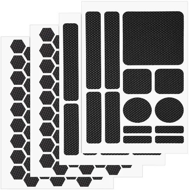 Main image of 4pcs Phone Grip Tapes, Hexagonal and Round Anti-Slip Phone Case Grip Tape Stickers Waterproof Pre-Cut Strips Decal Perfect Accessories for Cellphone Controller Mouse Laptop(Black)