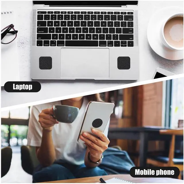 Alt view image 6 of 7 - 4pcs Phone Grip Tapes, Hexagonal and Round Anti-Slip Phone Case Grip Tape Stickers Waterproof Pre-Cut Strips Decal Perfect Accessories for Cellphone Controller Mouse Laptop(Black)