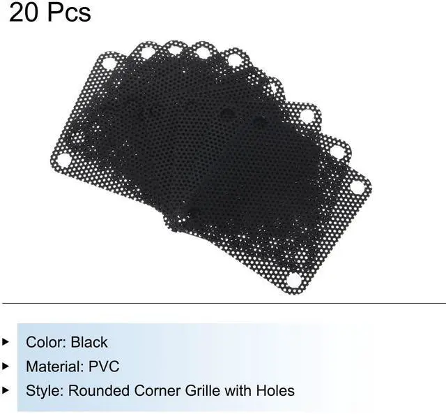 Alt view image 3 of 5 - 20PCS PC Dust Filter, 40mmx40mm PVC Computer Case Cooler Dustproof Mesh Cover Fan Grills for Computer Chassis Speaker, Black