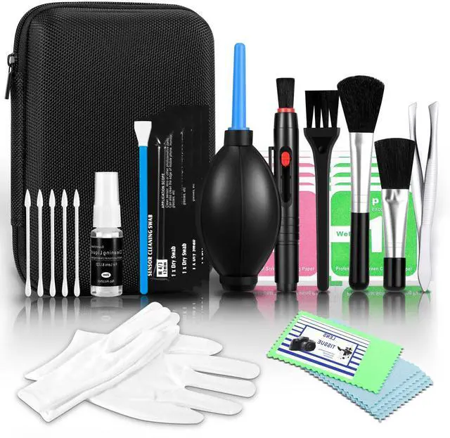 Main image of Camera Cleaning kit - Professional Camera Lens Cleaning Kit,Complete DSLR & Mirrorless Camera Sensor Cleaning Set Kit with Lens Pen, Blower, Brush, and Solution for Photography Essentials