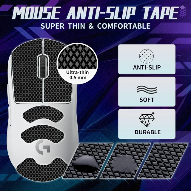 Alt view image 2 of 5 - Mouse Anti Slip Grip Tape Compatible with Logitech G PRO X3 SUPERSTRIKE, X2 SUPERSTRIKE, PRO X Superlight, Superlight 2, Gaming Mouse, Sweat Absorption,Thin 0.5mm, Cut to Fit, Easy to Apply