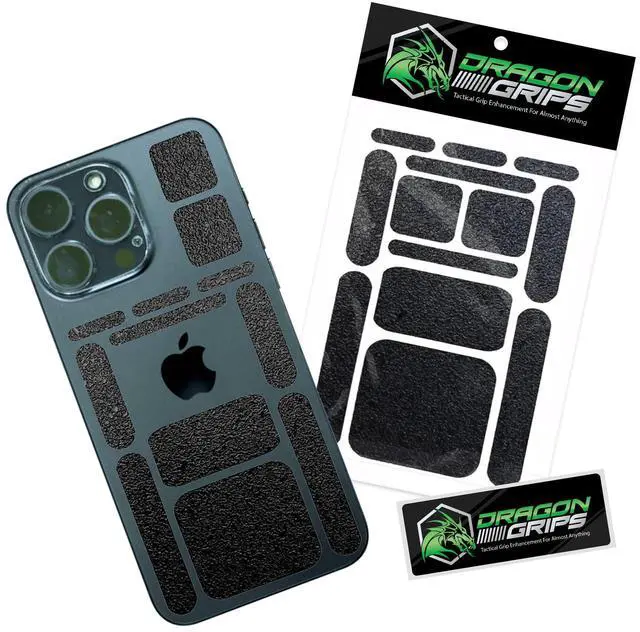 Main image of 13-Piece Rectangular Rubber Grip Tape Pack - Black Rubberized Mouse Grip Tape, Versatile Non-Slip Stickers for Cell Phone Case, Gun, Tools, Gaming Controller, Laptop & More, Made in USA