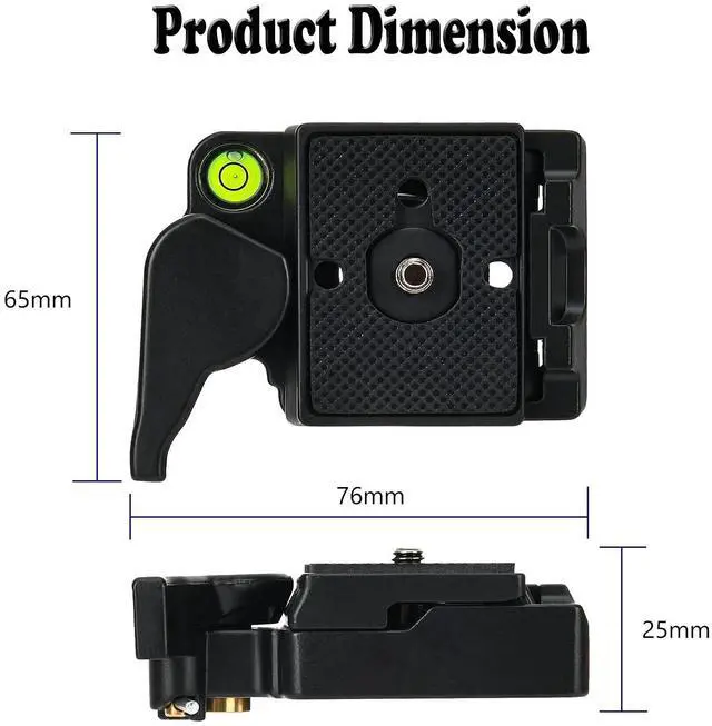 Alt view image 5 of 7 - 323 RC2 Quick Release Plate Adapter, Rapid Connect Adapter with Quick Release Plate Compatible for Manfrotto Monopod, Manfrotto Tripod Ball Head and Tripod
