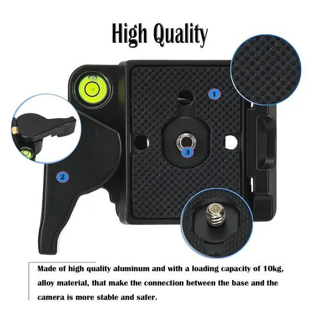 Alt view image 3 of 7 - 323 RC2 Quick Release Plate Adapter, Rapid Connect Adapter with Quick Release Plate Compatible for Manfrotto Monopod, Manfrotto Tripod Ball Head and Tripod