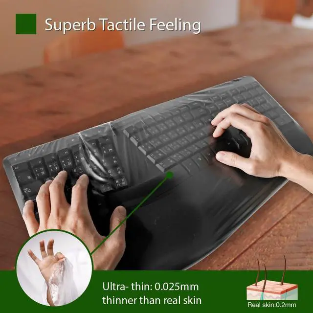 Alt view image 4 of 7 - Universal KeyboardCap. Fully Covered Flat Style 0.025mm Waterproof Anti-Dust Desktop Keyboard Cover with Numeric Hospital/Dentist Use (Large Size)
