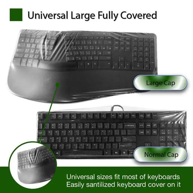 Alt view image 5 of 7 - Universal KeyboardCap. Fully Covered Flat Style 0.025mm Waterproof Anti-Dust Desktop Keyboard Cover with Numeric Hospital/Dentist Use (Large Size)