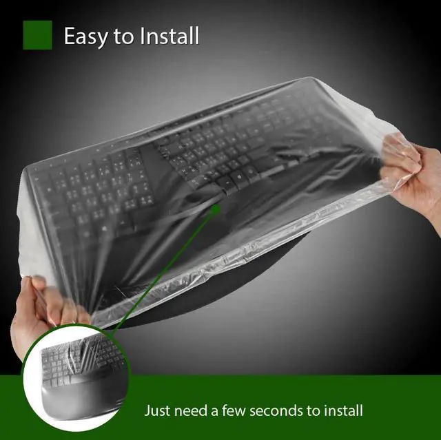 Alt view image 6 of 7 - Universal KeyboardCap. Fully Covered Flat Style 0.025mm Waterproof Anti-Dust Desktop Keyboard Cover with Numeric Hospital/Dentist Use (Large Size)