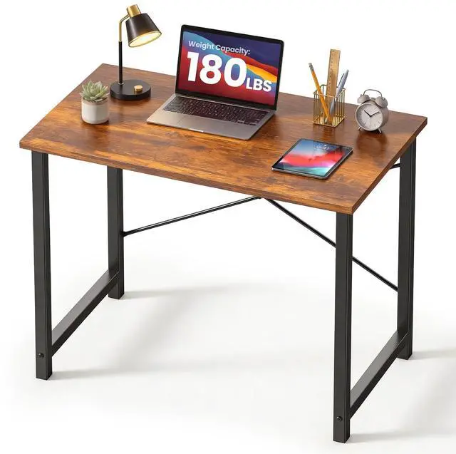 Main image of 31 Inch Small Computer Desk for Home Office, Modern Study Writing Gaming Work Table Simple Style for Bedroom with X-Shaped ReInchforcement, Rustic Brown