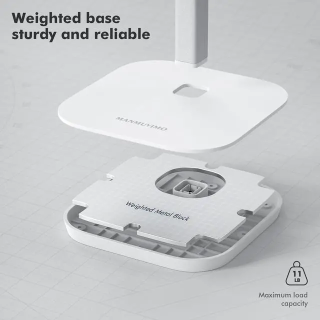 Alt view image 4 of 7 - Headphone Stand, Desktop Headset Holder Heavy Base Desk Earphone Stand Aluminum Gaming Headset Hanger Rack Compatible with AirPods Max, AirPods Pro, Sony, Beats, Bose, Razer (White)