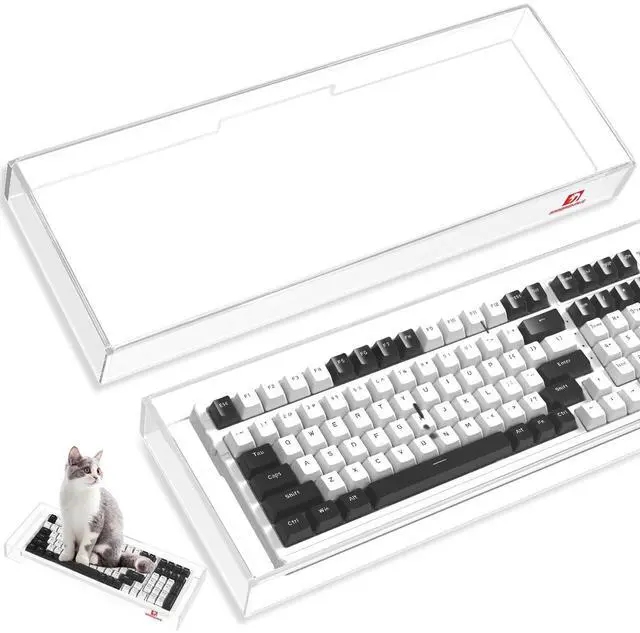 Main image of KC04 Acrylic Clear Transparent Keyboard Cover(17.4 * 6.5 * 1.89 inch) with Dustproof Waterproof Anti-hit Anti-cat Protective Case for Standard 98Key Mechanical Gaming Keyboard