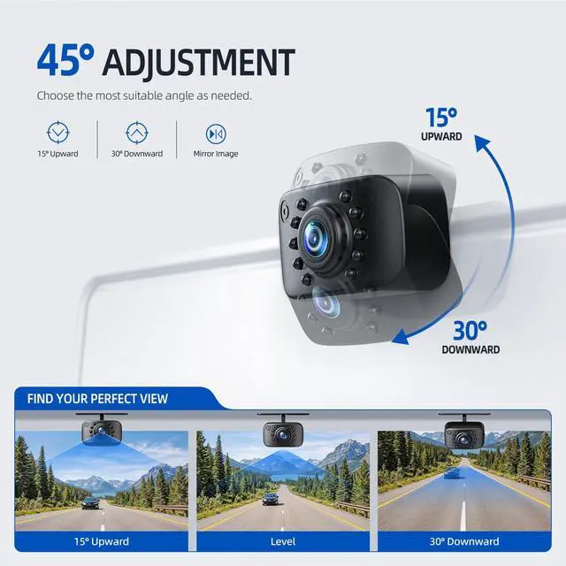Alt view image 7 of 7 - ERT01 HD Backup Camera Rear View License Plate Reverse Camera Universal for Pickup Truck Car SUV 149 Degree Perfect Angle Night Vision IP69K Level Waterproof