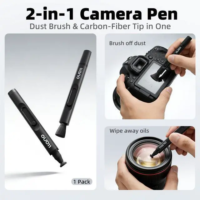 Alt view image 3 of 7 - 7-in-1 Camera Lens Cleaning Kit with Cleaning Solution 60ml, Swab, Pen, Air Blower, Nano-Fiber Cloth, Wipes, Cleaning Kit for Computer PC MacBook iPhone Camera