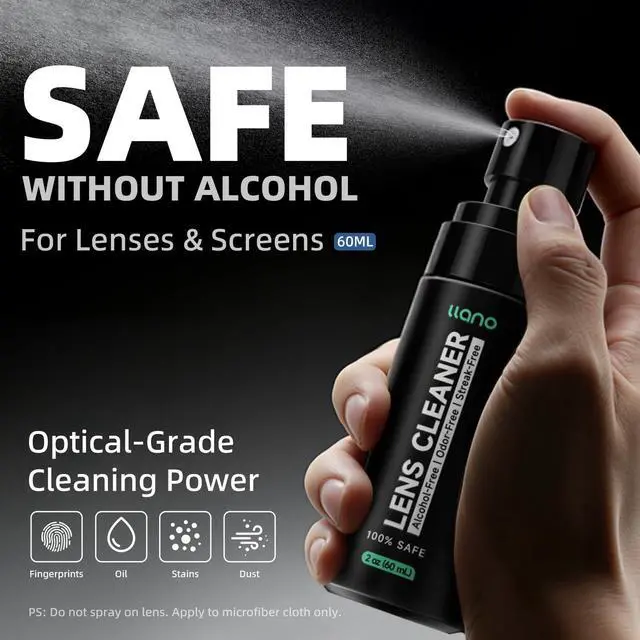 Alt view image 5 of 7 - 7-in-1 Camera Lens Cleaning Kit with Cleaning Solution 60ml, Swab, Pen, Air Blower, Nano-Fiber Cloth, Wipes, Cleaning Kit for Computer PC MacBook iPhone Camera