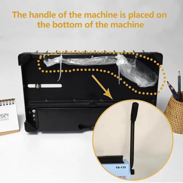 Alt view image 4 of 7 - TD-132 Wire Binding Machine, 32-Hole Spiral Coil Binder, 3:1 Pitch, Punches 12 Sheets, Binds up to 120 Sheets, Sturdy Metal Construction