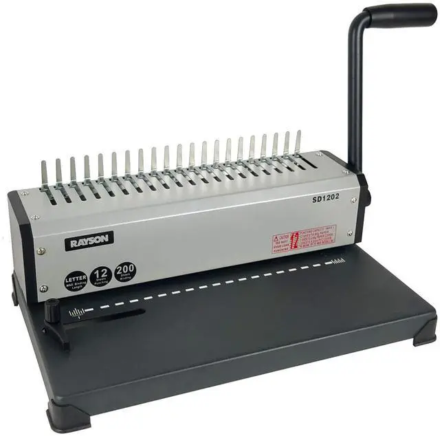 Main image of SD1202 Comb Binding Machine, 19 Holes, Max Punching Letter Size, with Comb Set Binder for Daily Binding