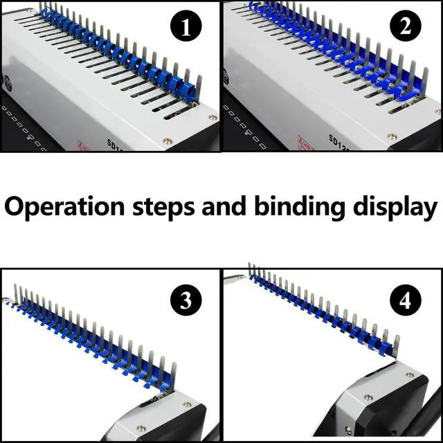 Alt view image 4 of 7 - SD1202 Comb Binding Machine, 19 Holes, Max Punching Letter Size, with Comb Set Binder for Daily Binding
