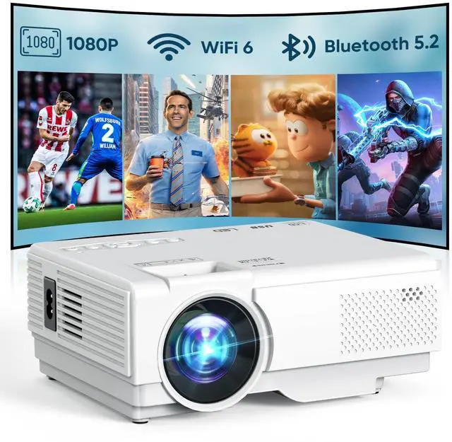 Main image of Projector with WiFi and Bluetooth, Upgrade Outdoor Projector, Mini Movie Projector Supports 1080P Synchronize Smartphone Screen by WiFi/USB Cable for Home Entertainment (WiFi)
