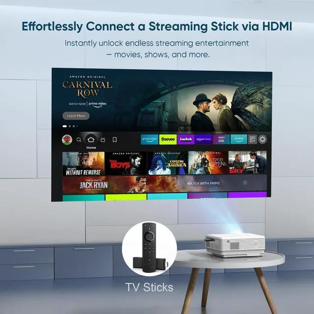 Alt view image 5 of 7 - Projector with WiFi and Bluetooth, Upgrade Outdoor Projector, Mini Movie Projector Supports 1080P Synchronize Smartphone Screen by WiFi/USB Cable for Home Entertainment (WiFi)