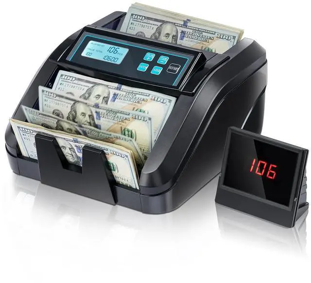 Main image of IMC51 Money Counter Machine Count Value, Add+Batch/Add+ Value Mode Bill Counter, UV/MG/IR/MT Detection, USD only Cash Counter,1100 Bills/min, Money Counting Machine with LCD Display (Black)