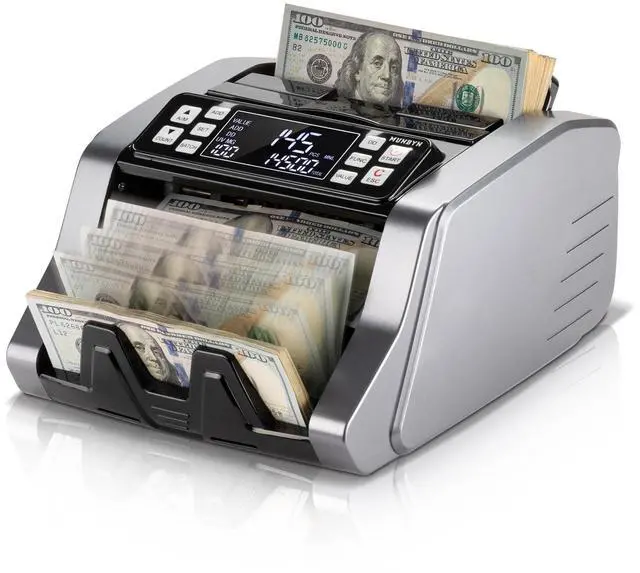 Main image of IMC20 Money Counter Machine with Value Count, UV/MG/IR/MT Counterfeit Detection for Dollar/Euro Bill Counter, Add/Batch/Value Mode Cash Counter, LED External Display, 2 Years Warranty, Grey