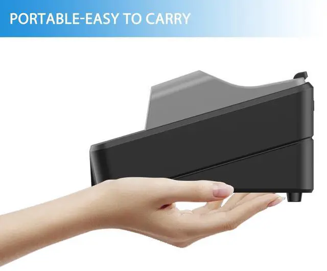 Alt view image 5 of 6 - Portable Money Counter - Advanced UV/MG Counterfeit Detection, Fast & Accurate Dollar Bill Counting, 1,300 Bills/Min, User-Friendly, Durable 24/7 Operation, 2-Year Warranty, Black & Gray