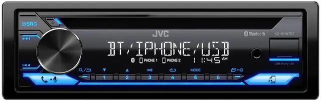 Main image of KD-SR87BT Bluetooth CD Car Stereo with USB Port AM/FM Radio, MP3 Player, High Contrast LCD, Detachable Face Plate Single DIN 13-Band EQ