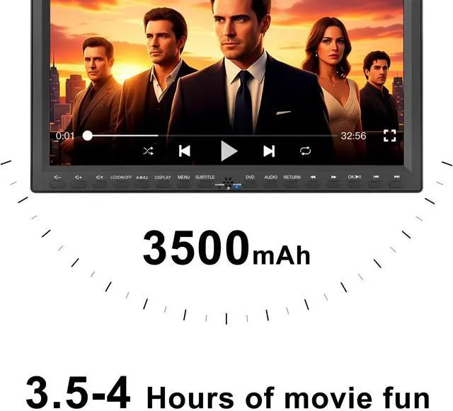 Alt view image 5 of 7 - Car DVD Player, 14.1 Large Screen Portable DVD Player Support Headrest Mount, 720P MP4 Video, USB/SD 500G, Region Free, AV in/Out, High Volume Speaker