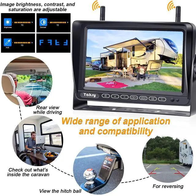 Alt view image 7 of 7 - RV Backup Camera Wireless Plug and Play: Pre-Wired for Furrion System Recording Wide View Rear View Camera Clear Night Vision HD 1080P 7'' Touch Key Monitor for Trailer Camper Motorhome Yakry Y27-N