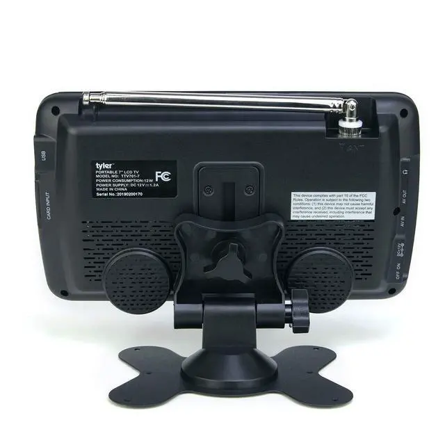 Alt view image 4 of 7 - 7" Portable TV LCD Monitor Rechargeable Battery Powered Wireless Capability HD-TV, USB, HDMI Input, AC/DC, Remote Control Built in Stand Small for Car Kids Travel