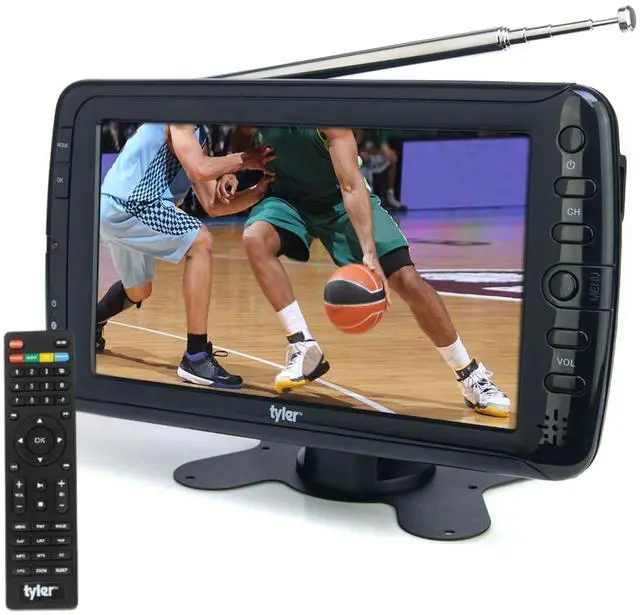 Main image of 7" Portable TV LCD Monitor Rechargeable Battery Powered Wireless Capability HD-TV, USB, HDMI Input, AC/DC, Remote Control Built in Stand Small for Car Kids Travel