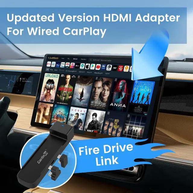 Alt view image 5 of 7 - FireDrive Link Pro - Stream Fire TV Stick in Your Car via Wired CarPlay Conversion, Perfect for Long Drives and Road Trips, Compatible with Wired CarPlay Vehicles(Not Included TV Stick!)