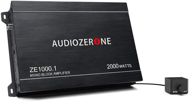 Main image of Car Audio Amplifier ZE1000.1 2000W Monoblock Class D MOSFET Subwoofer Audio, 1-4 Ohm Stable, Low Pass Crossover, Mosfet Power Supply, Stereo