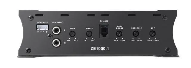 Alt view image 3 of 6 - Car Audio Amplifier ZE1000.1 2000W Monoblock Class D MOSFET Subwoofer Audio, 1-4 Ohm Stable, Low Pass Crossover, Mosfet Power Supply, Stereo