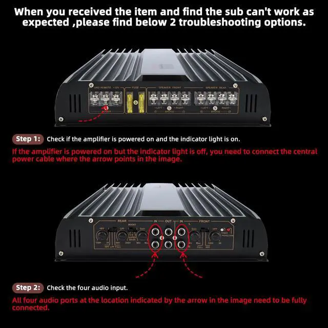 Alt view image 4 of 7 - Car Amplifier 4 Channel,Amplifier Car Audio,3200W Car Amp Full Range | 12V 4ch Amp Car Stereo Power Amp for Sub,Multichannel Amplifier System
