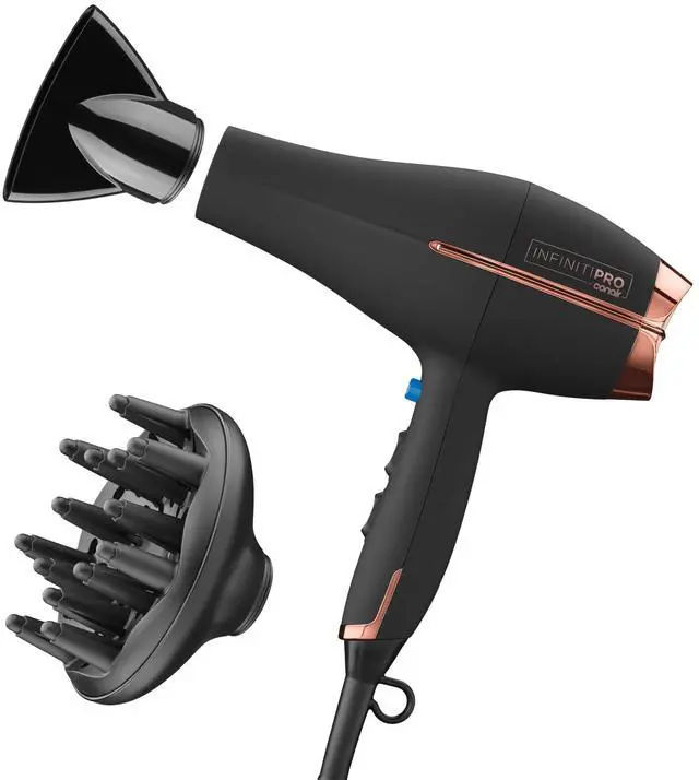 Main image of InfinitiPRO Hair Dryer with Diffuser & Concentrator, 1875W, Black