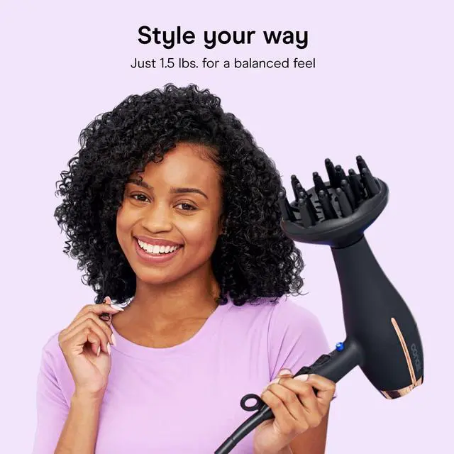 Alt view image 5 of 7 - InfinitiPRO Hair Dryer with Diffuser & Concentrator, 1875W, Black