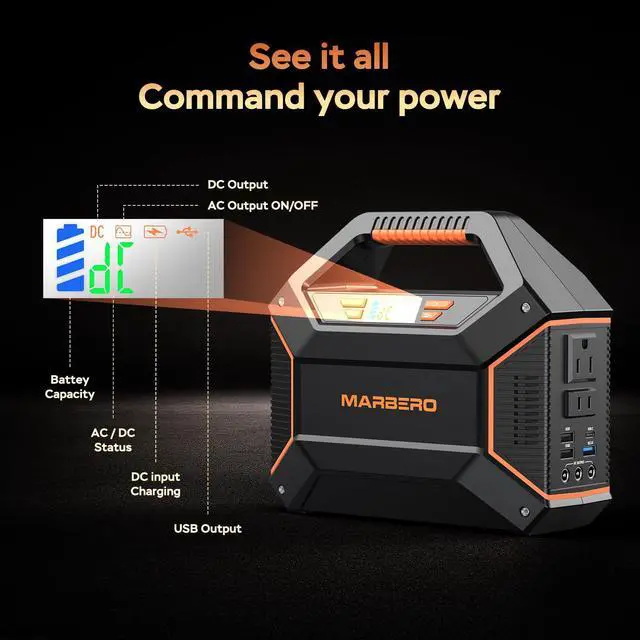 Alt view image 4 of 7 - Portable Power Station 155Wh Portable Charger 100W Power Station with 6 Outputs 2x 110V AC Outlet LED Flashlight for Home Blackout, Camping, RV Travel, Ultra-Light & Silent Fan UL Certified