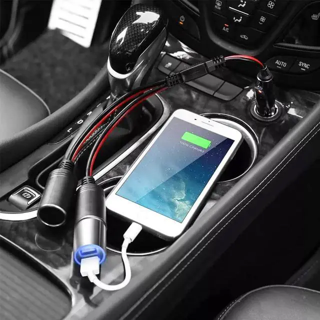 Alt view image 5 of 5 - Car Cigarette Lighter Splitter, 1 to 3 Vehicle Cigarette Lighter Splitter Adapter Power Charger Port, 12V/24V Female Socket Plug Extension Cable, Universal for Most Cars