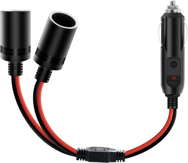 Main image of Car Cigarette Lighter Splitter Plug Socket 2-Way Splitter Splits 1 Car Cigarette Port to 2 DC Ports Power Charger Port Splitter Adapter with 15A Inline Fuse,2 Years Warranty