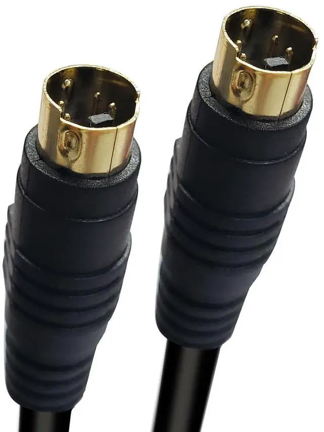 Main image of S Video Cable, S-Video Cable 4 Pin Connector Male to Male Gold Plated Compatible with DVD Player, Home Theater, DSS Receivers, VCRs, DVRs/PVRs - 3.28FT