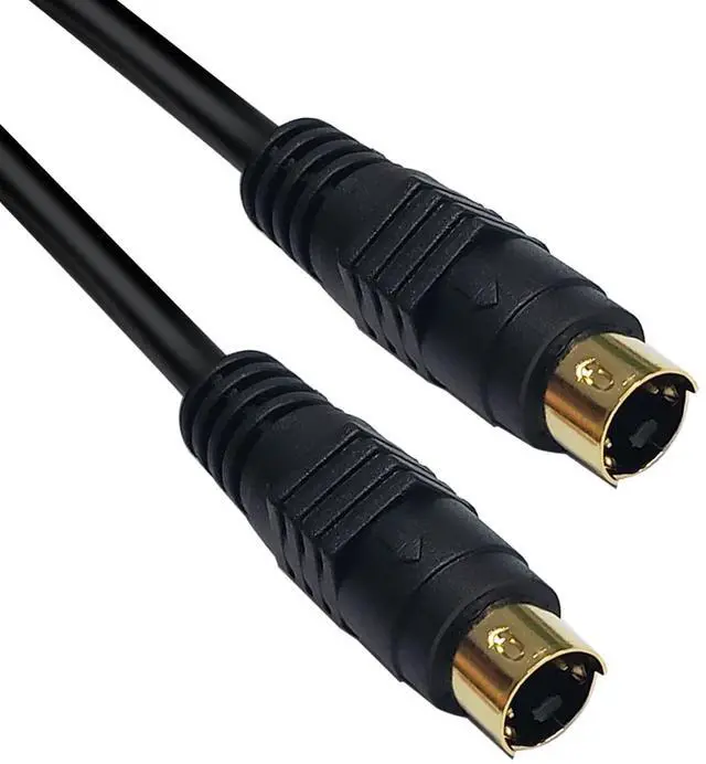 Alt view image 2 of 5 - S Video Cable, S-Video Cable 4 pin Connector Male to Male Gold Plated Compatible with DVD Player, Home Theater, DSS receivers, VCRs, DVRs/PVRs (Black-6.56ft)