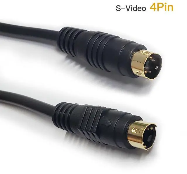 Alt view image 3 of 5 - S Video Cable, S-Video Cable 4 pin Connector Male to Male Gold Plated Compatible with DVD Player, Home Theater, DSS receivers, VCRs, DVRs/PVRs (Black-6.56ft)
