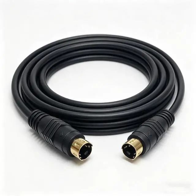 Main image of S Video Cable, S-Video Cable 4 pin Connector Male to Male Gold Plated Compatible with DVD Player, Home Theater, DSS receivers, VCRs, DVRs/PVRs (Black-6.56ft)