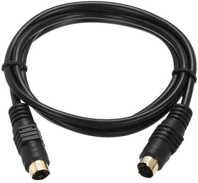 Main image of S Video Cable 3.3ft, Mini DIN 4 Pin S-Video Cable Male to Male Gold Plated Connector Transfer for TV Receiver Monitor S-VHS VCR DVD