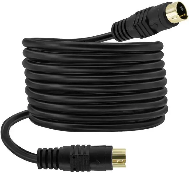 Main image of 1.8M/6FT Mini DIN S-Video Cable Adapter, Gold Plated Mini DIN 4-Pin Male to Male S-Video Cord Extension Connector for TV, S-VHS, VCRs, DVD, Camcorders, Video Cards