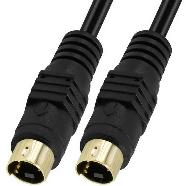 Alt view image 2 of 7 - 1.8M/6FT Mini DIN S-Video Cable Adapter, Gold Plated Mini DIN 4-Pin Male to Male S-Video Cord Extension Connector for TV, S-VHS, VCRs, DVD, Camcorders, Video Cards