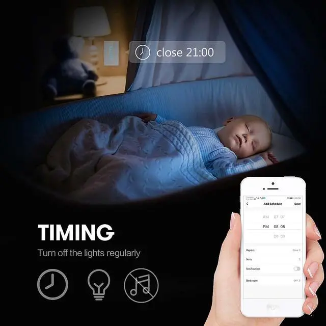 Alt view image 7 of 7 - 2.4GHz WiFi Smart Wall Touch Light Switch (Glass Panel, Alexa Multi-Control Compatible, Compatible with Multiple Platforms) (Wall Switch 3 Gang)