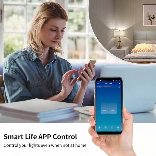 Alt view image 5 of 7 - 2.4GHz WiFi Smart Wall Touch Light Switch (Glass Panel, Alexa Multi-Control Compatible, Compatible with Multiple Platforms) (Wall Switch 3 Gang)